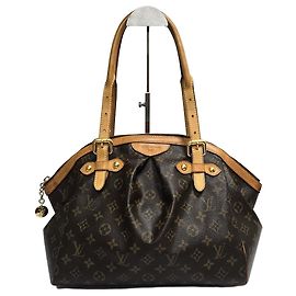 Louis Vuitton Bolsa Tote Tivoli PM Monogram Canvas Marrom Marrom