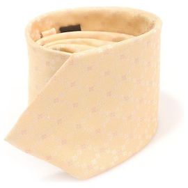 Céline Corbata de seda beige con patrón Triopé Castaño