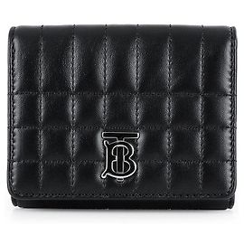 Burberry TB Logo Quilted Leather Wallet On Chain (Black) Black