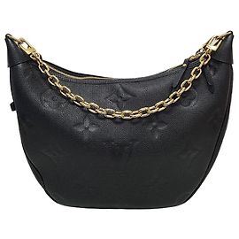 Louis Vuitton Black Monogram Empreinte Loop Hobo Bag Black