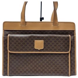 Céline Bolsa shopper Triomphe Macadam com bolso Bolsa de ombro Marrom