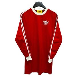 Vestido de jersey de algodón Gucci Adidas Roja