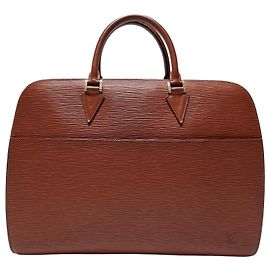 Louis Vuitton Sac Document Epi Sorbonne Mixte (Double Compartiment, Modèle Rare) Marron