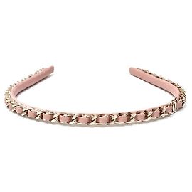 Chanel Tiara de corrente com logo Rosa