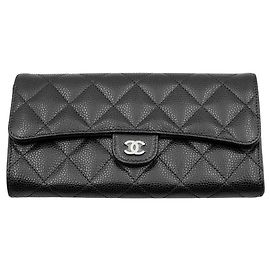 Chanel Caviar Long Wallet Black