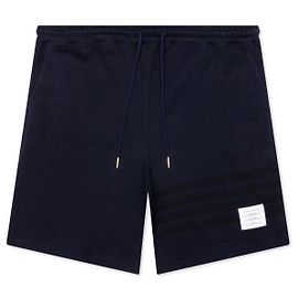 Thom Browne Pantalones cortos de seersucker de algodón a rayas Loopback Azul