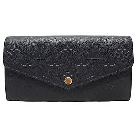 Louis Vuitton Black Monogram Empreinte Sarah Wallet Long Wallet Black