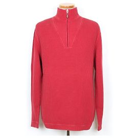 Brunello Cucinelli Strickpullover mit halbem Reißverschluss rot Rot