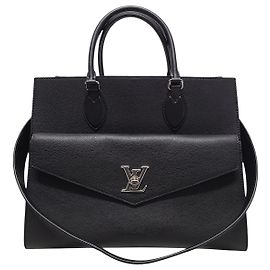 Louis Vuitton Sac cabas Lockme Black Silver MM Noir