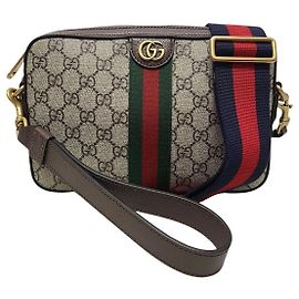 Gucci Bolsa transversal GG Supreme Ophidia bege Marrom