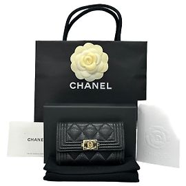 Chanel Boy Flap Gold Button Card Wallet Series Multiple colors