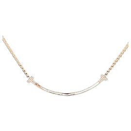 Tiffany & Co Smile Diamond Necklace Pink