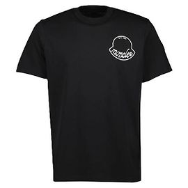 Moncler Cotton T-shirt with Logo Print Black