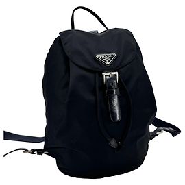 Prada Mochila de nylon Tessuto com logotipo triangular Preto Preto