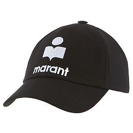 Isabel Marant Tyrone Logo Bestickte Cap Schwarz