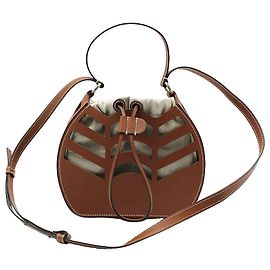 Chloé Piccola borsa a tracolla a secchiello rotonda marrone Cayenne Marrone