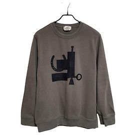 Hermès Leather Patch Fleece Sweatshirt Brown