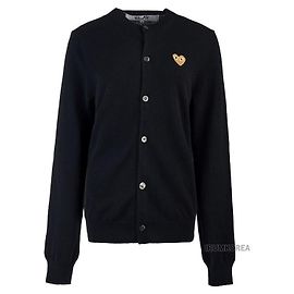 Comme Des Garcons BLACK Unisex Cardigan mit goldenem Herz Schwarz