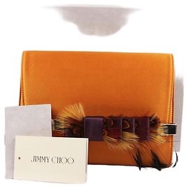 Jimmy Choo Pochette en cuir avec ruban orange Orange