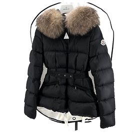 Moncler Boed Fox Fur Women's Down Jacket Black Black