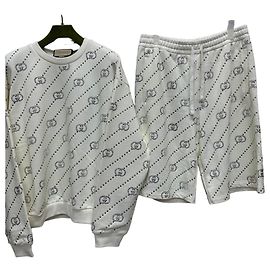 Gucci Stripe Interlocking Crystal Sweatshirt Silvery