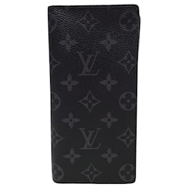Louis Vuitton Cartera Long Brazza Monogram Eclipse Negro