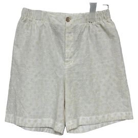 Gucci Short de algodão com bordado de flores GG Prata
