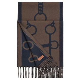 Hermès Sciarpa in Cashmere Casaque Mors Blu