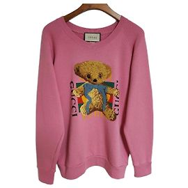 Gucci Rosa Sweatshirt mit Teddybär-Stickerei XS Pink