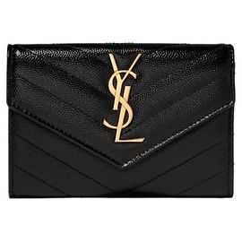 Saint Laurent Monogram Envelope Card Holder Black