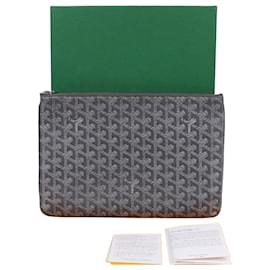 Goyard Special Grey Sena MM Medium Clutch Bag Brown