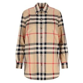 Burberry Camicia in cotone a quadri Arancione