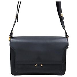 Marni Black Leather Trunk Shoulder Bag Black
