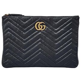 Gucci GG Marmont Matelassé Clutch Bag Black