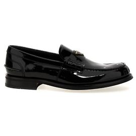 Prada Mocasines de cuero cepillado Negro