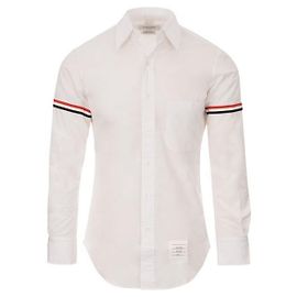 Thom Browne Camisa clássica em popeline de algodão com braçadeira Branco