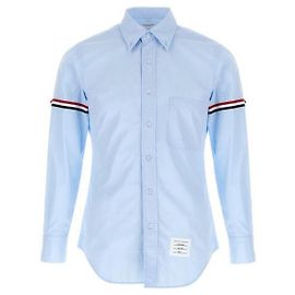 Thom Browne Camisa clássica em popeline de algodão com braçadeira Azul
