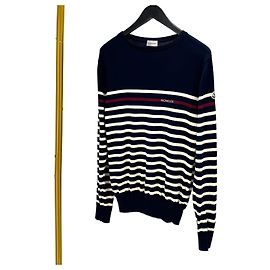 Moncler Gestreickter Strick in Navy Blau