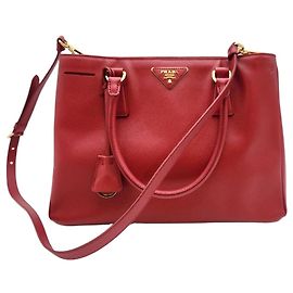 Prada Saffiano Lux Tote Bag Red Red
