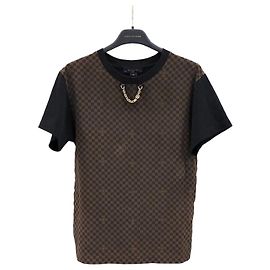 Louis Vuitton Kurzärmeliges T-Shirt mit Micro Damier Einsatz Schwarz
