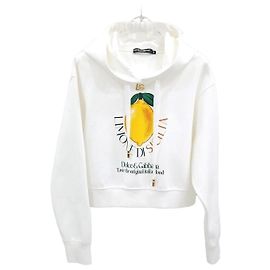 Dolce & Gabbana Kapuzenpullover mit Grafikprint und Metalllogo Silber