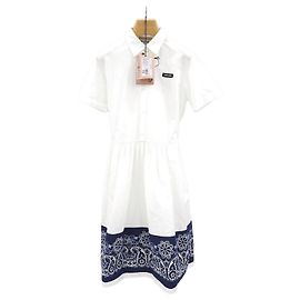 Miu Miu Bandana Poplin Dress White White