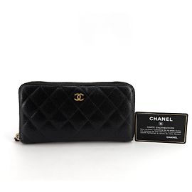 Chanel Long Portefeuille Caviar Gold-Zip Noir