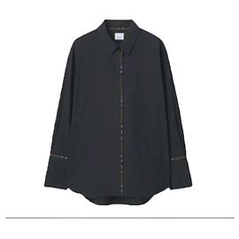 Burberry Camicia di cotone da donna con profili Nero