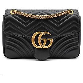 Gucci Marmont Matelassé Shoulder Bag Black