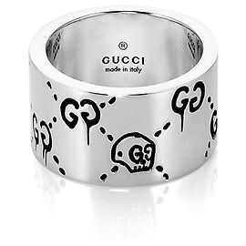 Gucci Ghost Skull Silver Ring Silvery