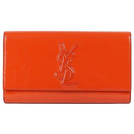 Saint Laurent Clutch Belle Du Jour em verniz laranja Laranja
