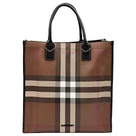Burberry Checked Canvas Tote Bag for Men Multiple colors