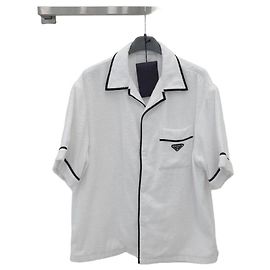 Prada Camisa Bowling de algodón Plata