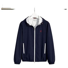 Brunello Cucinelli Hooded Nylon Jacket Black